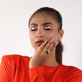 Model Showing Boujee Beauty Multichrome Magic Flakes